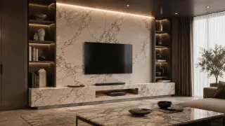 Mermer Tv Ünitesi Hizmeti — Foto Galeri — Taş Craft